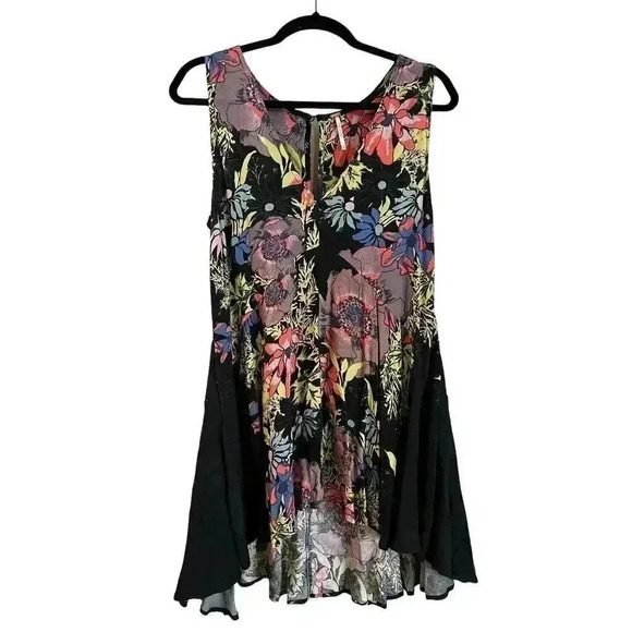 Free People Backyard Party Printed Tunic Dress size S Multicolor Floral Boho - Picture 1 of 7